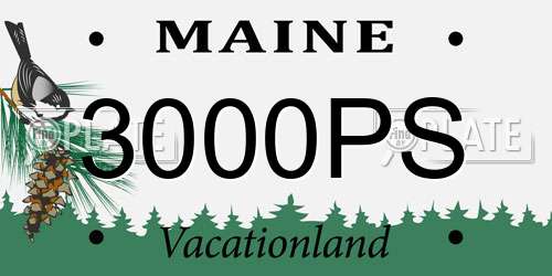 3000PS Maine License Plate