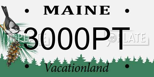 3000PT Maine License Plate