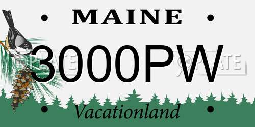 3000PW Maine License Plate