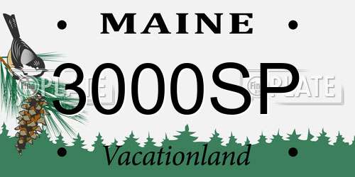 3000SP Maine License Plate