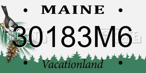30183M6 Maine License Plate