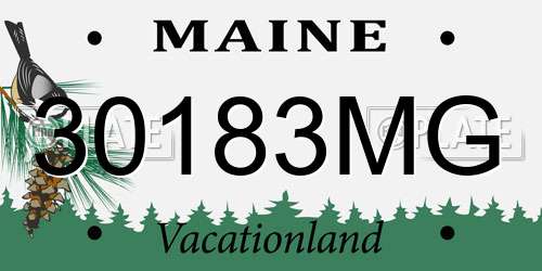 30183MG Maine License Plate