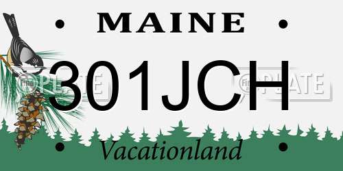 301JCH Maine License Plate