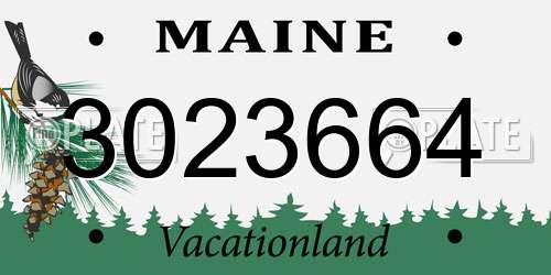 3023664 Maine License Plate
