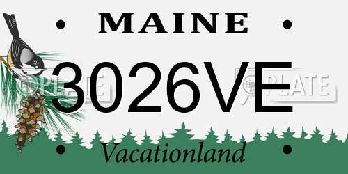 3026VE Maine License Plate