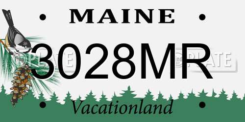 3028MR Maine License Plate