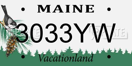 3033YW Maine License Plate