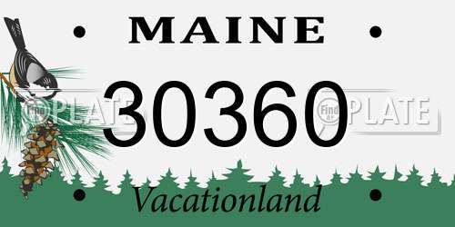 30360 Maine License Plate