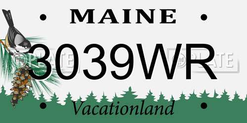 3039WR Maine License Plate