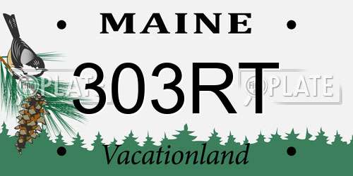 303RT Maine License Plate