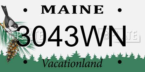 3043WN Maine License Plate