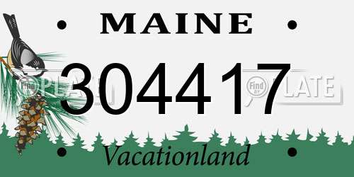 304417 Maine License Plate