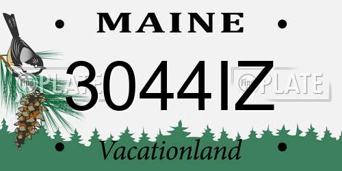 3044IZ Maine License Plate