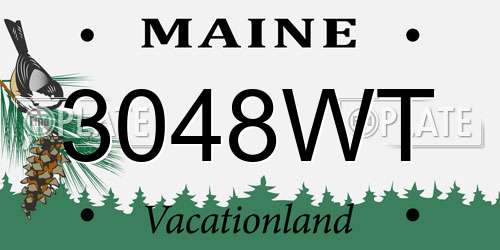 3048WT Maine License Plate