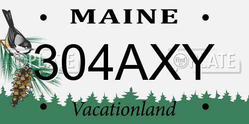 304AXY Maine License Plate