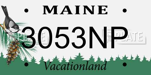 3053NP Maine License Plate