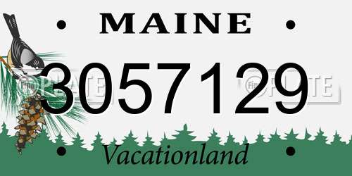 3057129 Maine License Plate