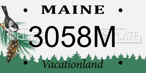 3058M Maine License Plate