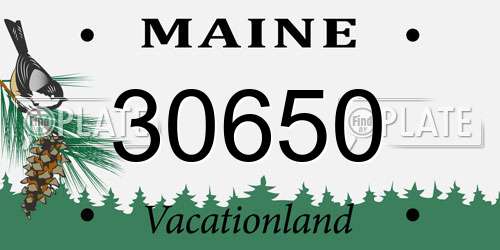 30650 Maine License Plate