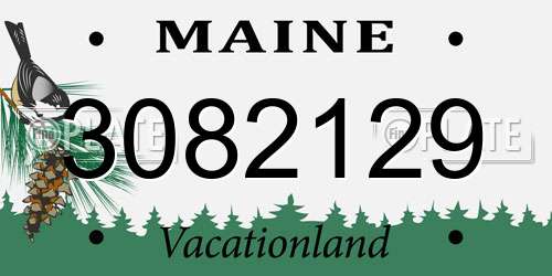 3082129 Maine License Plate