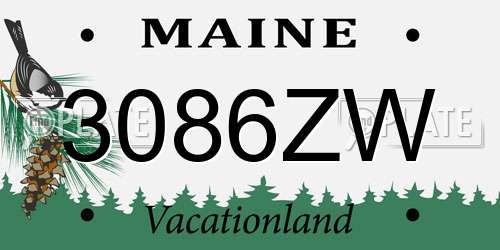 3086ZW Maine License Plate