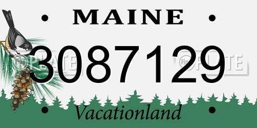 3087129 Maine License Plate