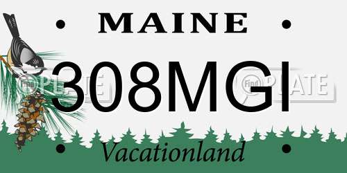 308MGI Maine License Plate