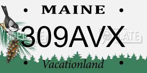 309AVX Maine License Plate
