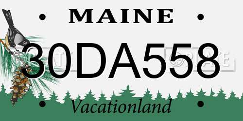 30DA558 Maine License Plate