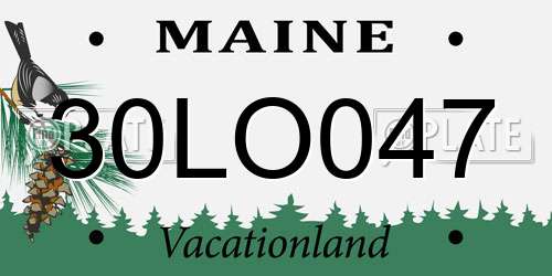 30LO047 Maine License Plate