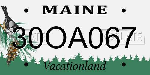 30OA067 Maine License Plate