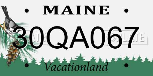 30QA067 Maine License Plate