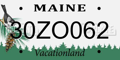30ZO062 Maine License Plate