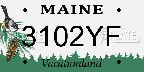 3102YF Maine License Plate