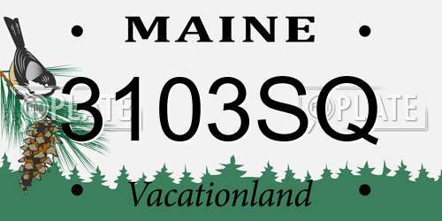 3103SQ Maine License Plate