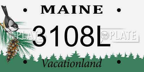 3108L Maine License Plate