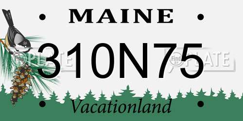 310N75 Maine License Plate