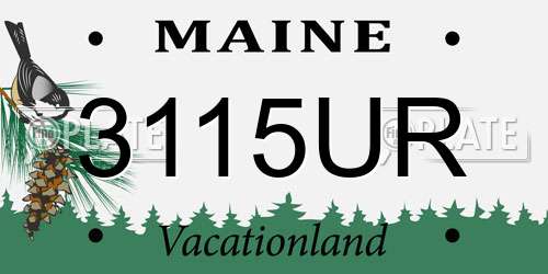 3115UR Maine License Plate