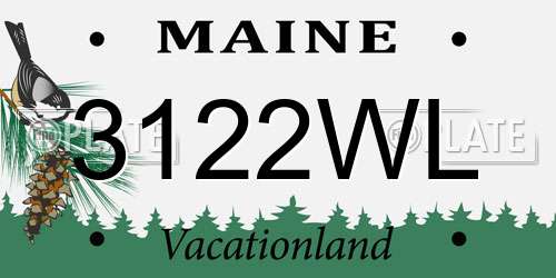 3122WL Maine License Plate
