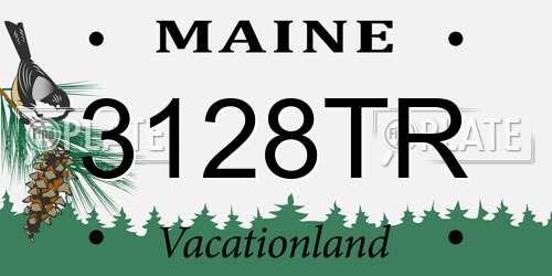3128TR Maine License Plate