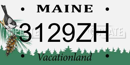 3129ZH Maine License Plate