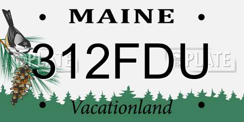 312FDU Maine License Plate