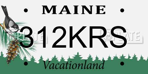 312KRS Maine License Plate
