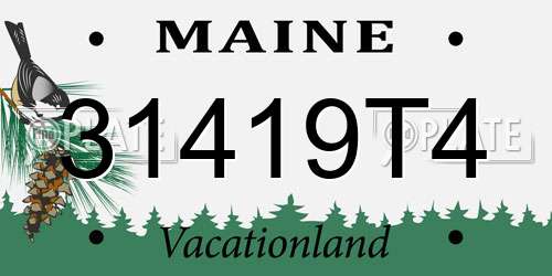 31419T4 Maine License Plate
