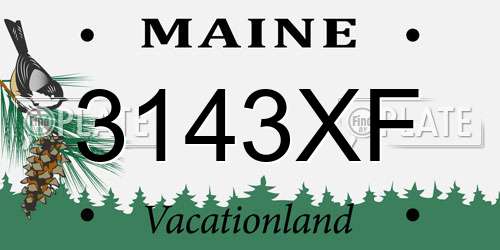 3143XF Maine License Plate