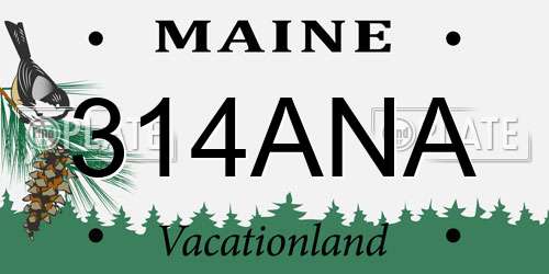 314ANA Maine License Plate