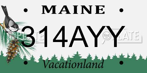 314AYY Maine License Plate