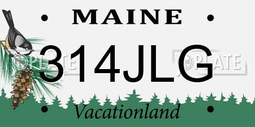 314JLG Maine License Plate