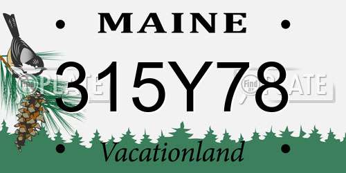 315Y78 Maine License Plate