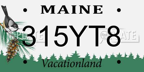 315YT8 Maine License Plate